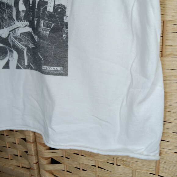 John Galt Radio Silence Cropped Raw Edge Tank Small Relaxed Fit - Picture 4 of 5